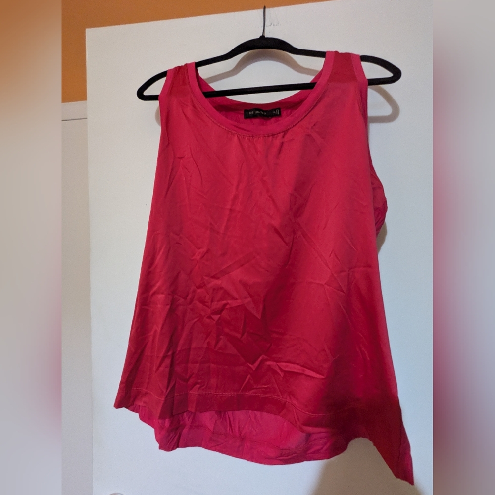 The Limited Red Asymmetrical Relaxed Tank Top